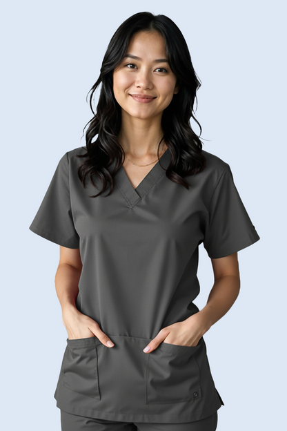 The Essential Scrub Set - Charcoal Grey / Female Scrub Snap