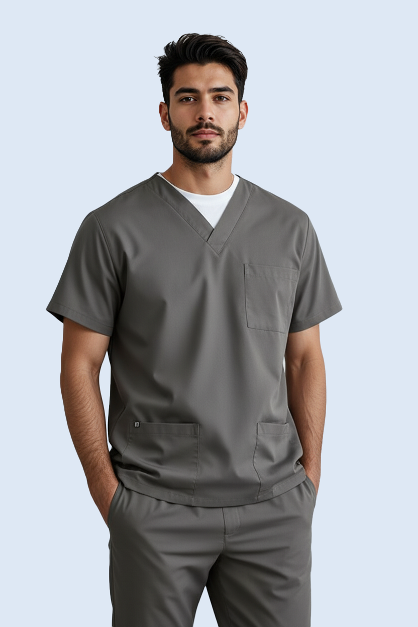 The Essential Scrub Set - Charcoal Grey / Male Scrub Snap