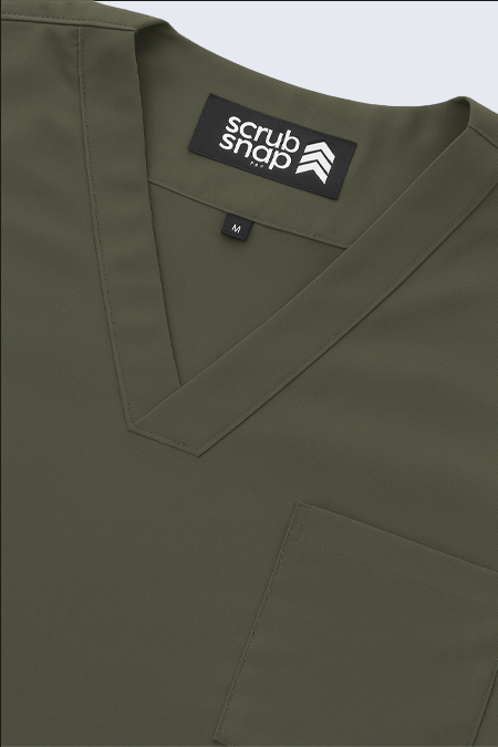 The Essential Scrub Set - Olive Green / Male Scrub Snap