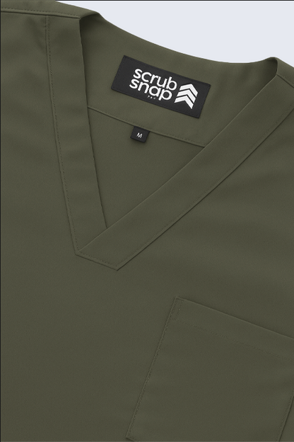 The Essential Scrub Set - Olive Green / Male Scrub Snap