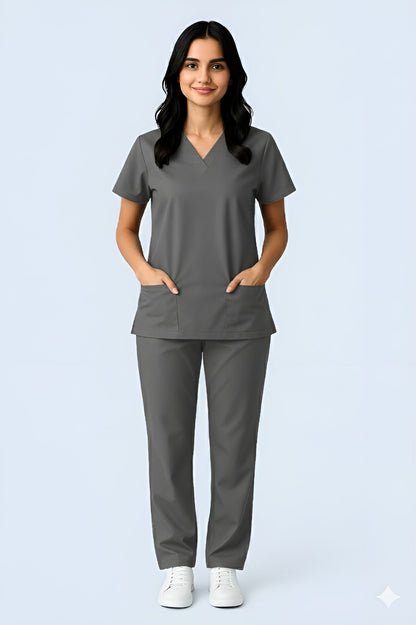 The Essential Scrub Set - Maroon / Female Scrub Snap