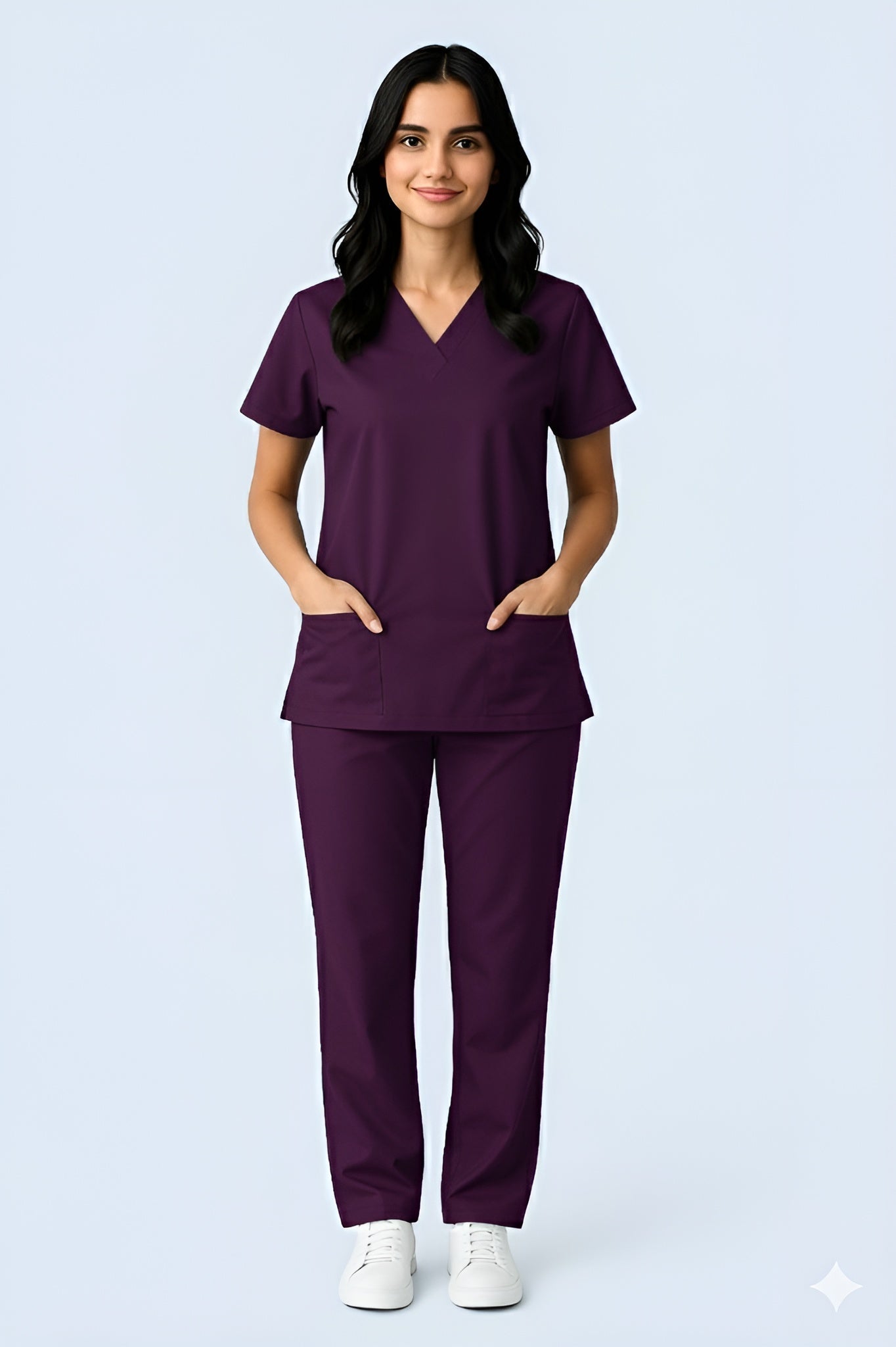 The Essential Scrub Set - Maroon / Female Scrub Snap
